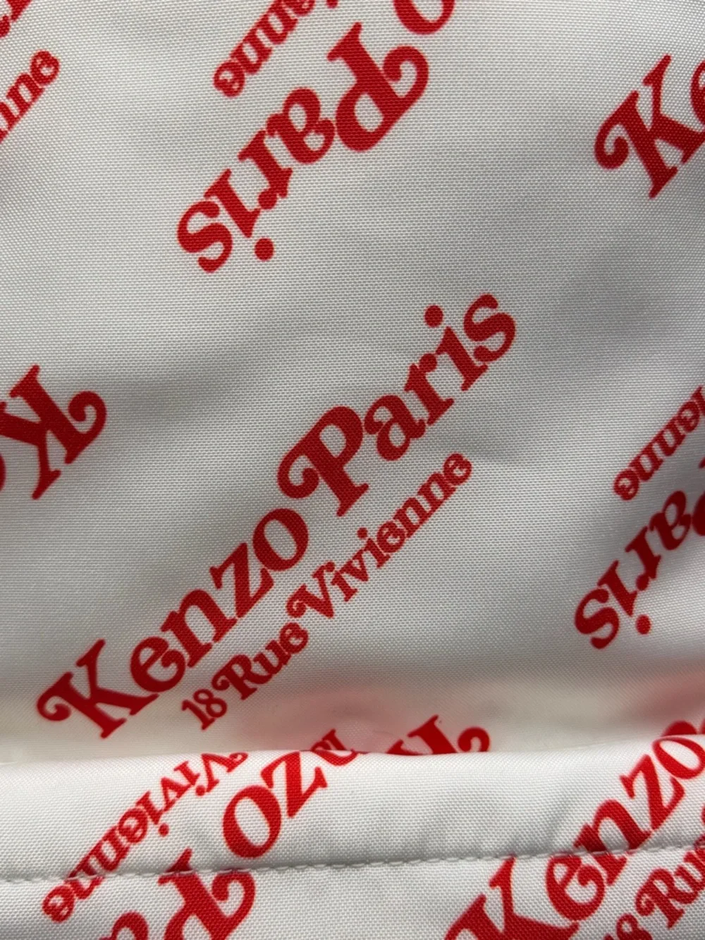 Kenzo Paris Logo Print Backpack Off White Red Allover Logo Canvas New With Tags